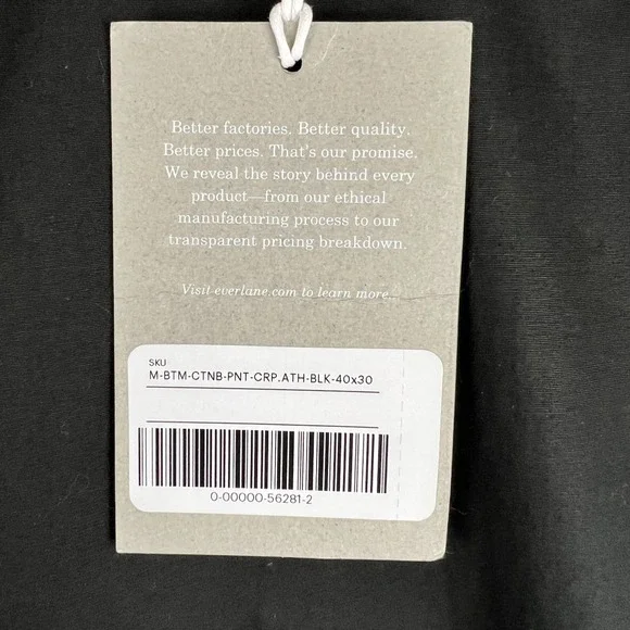 Everlane Men's Athletic Chino Pants Black 40x30 Stretch Cotton NWT - Picture 3 of 16